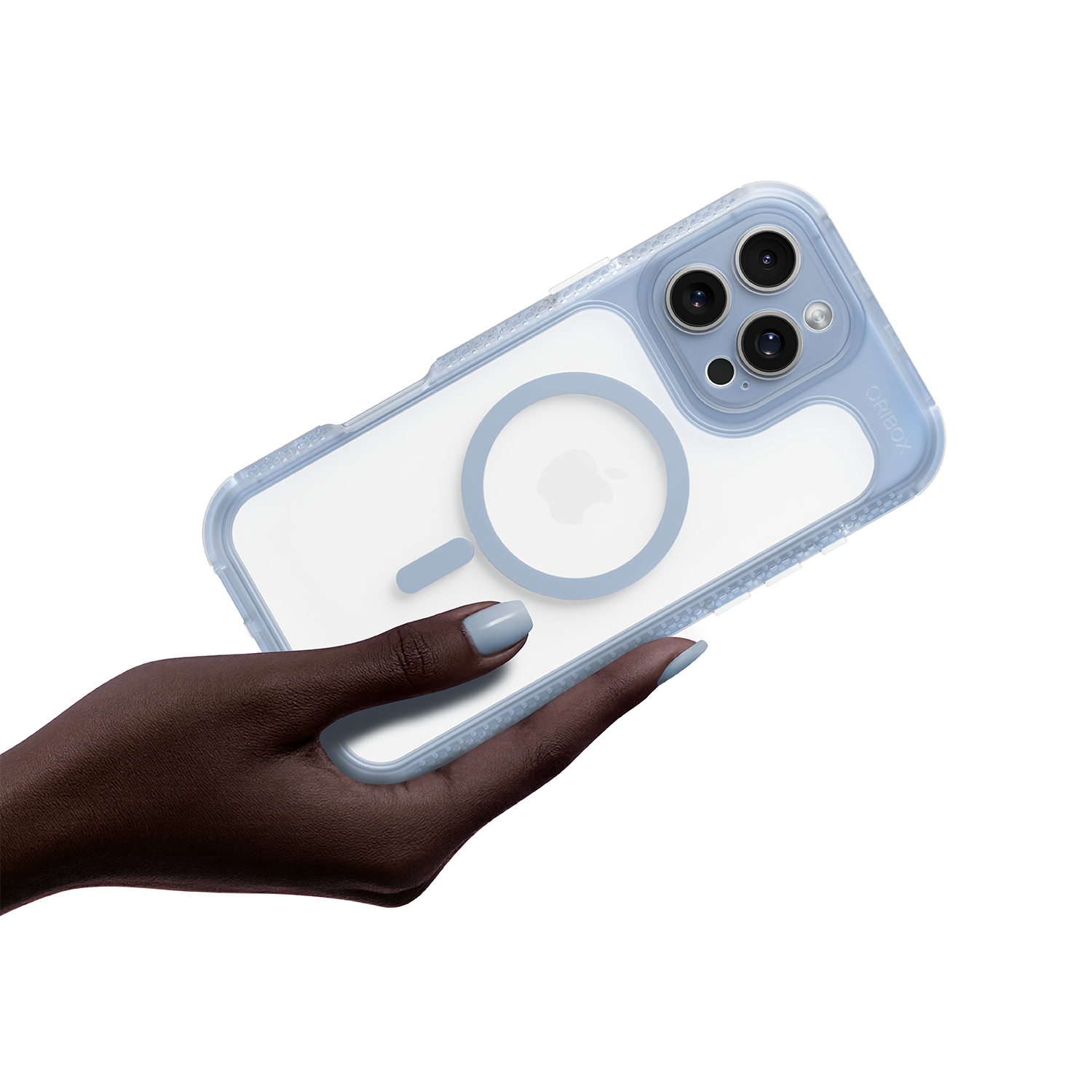 ORIbox Seralyn Series for iPhone 16 Pro Max Case - MagSafe Compatible, Triple-Layer Shockproof Protection, Crystal-Clear Back with Elegant Matte Frame(6.9", Frosted Azure)