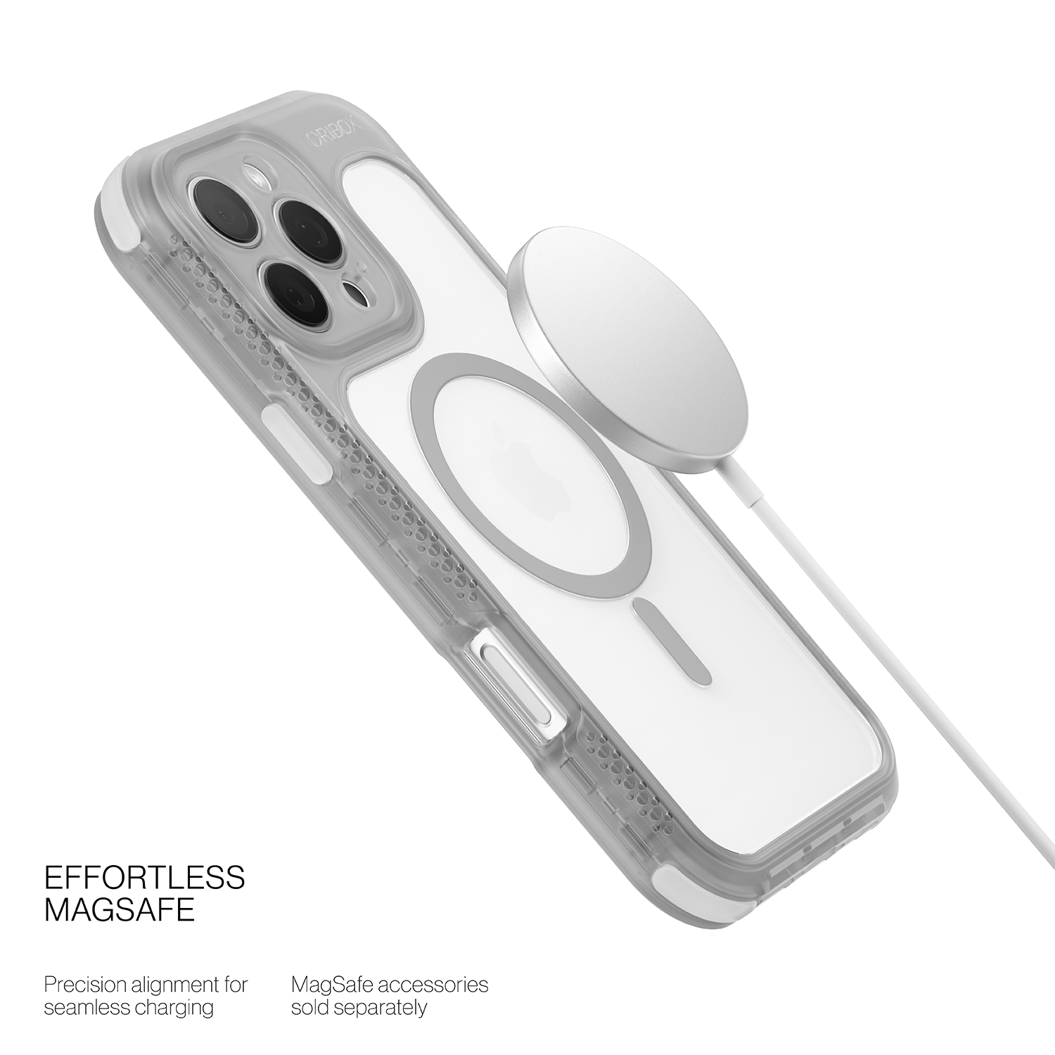 ORIbox Seralyn Series for iPhone 16 Pro Max Case - MagSafe Compatible, Triple-Layer Shockproof Protection, Crystal-Clear Back with Elegant Matte Frame(6.9", Urban Smoke)
