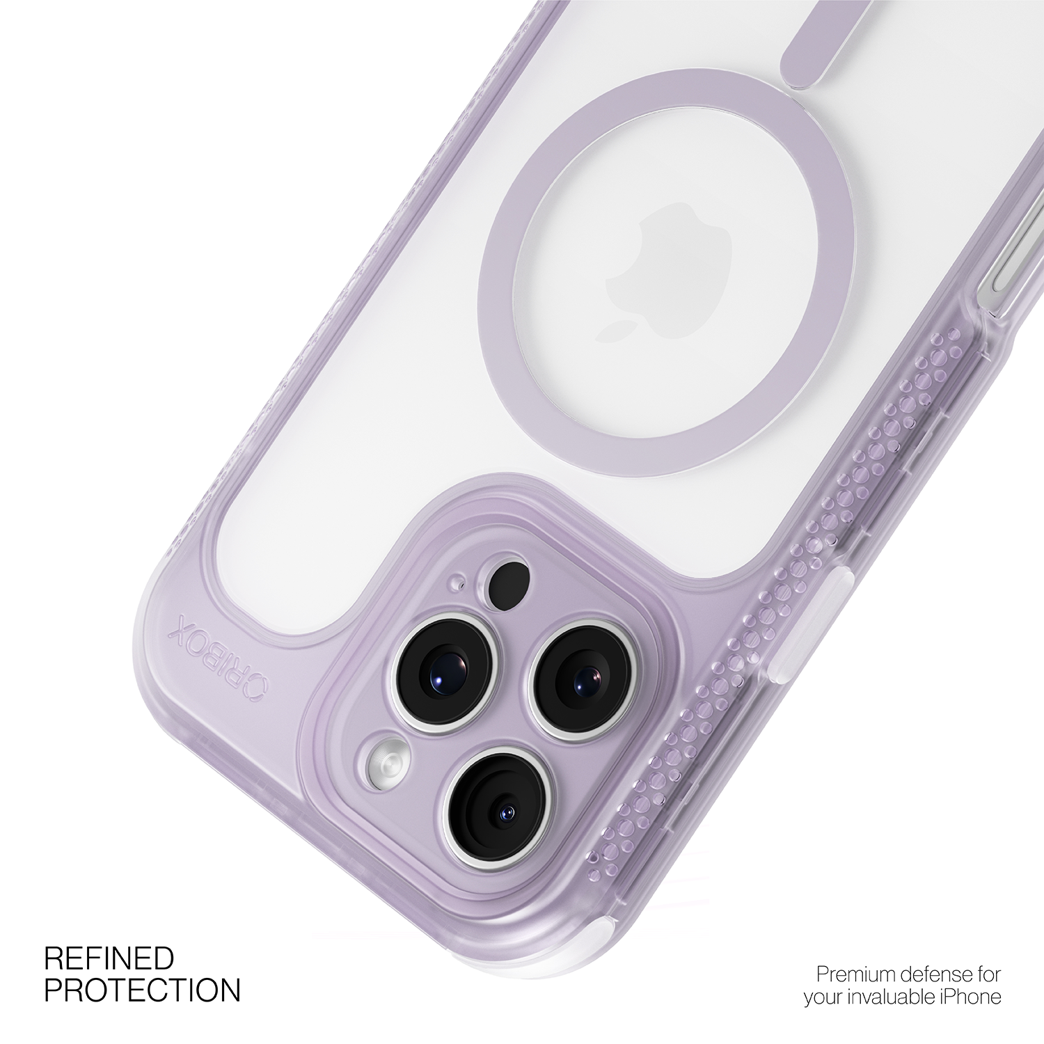 ORIbox Seralyn Series for iPhone 16 Pro Max Case - MagSafe Compatible, Triple-Layer Shockproof Protection, Crystal-Clear Back with Elegant Matte Frame(6.9", Mauve Twilight)