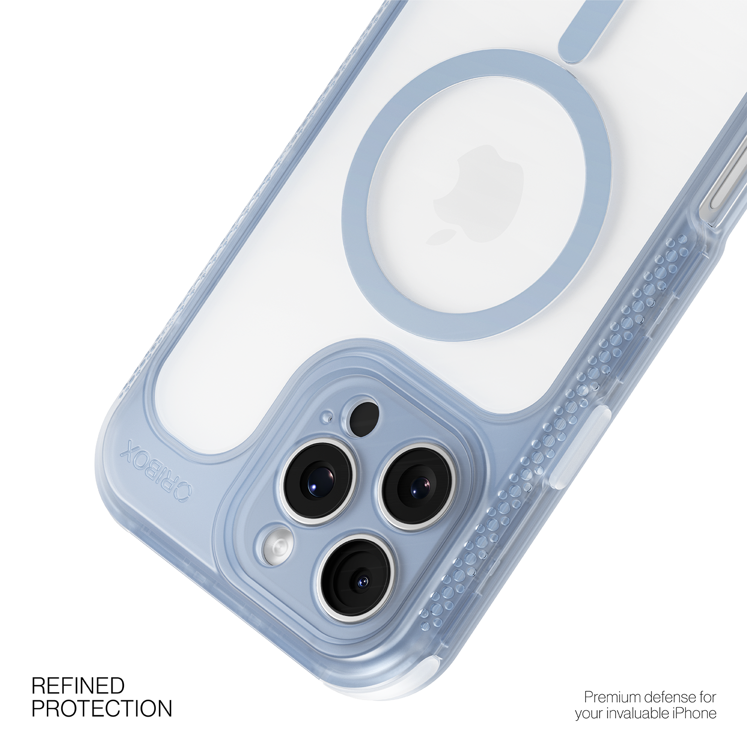 ORIbox Seralyn Series for iPhone 16 Pro Max Case - MagSafe Compatible, Triple-Layer Shockproof Protection, Crystal-Clear Back with Elegant Matte Frame(6.9", Frosted Azure)