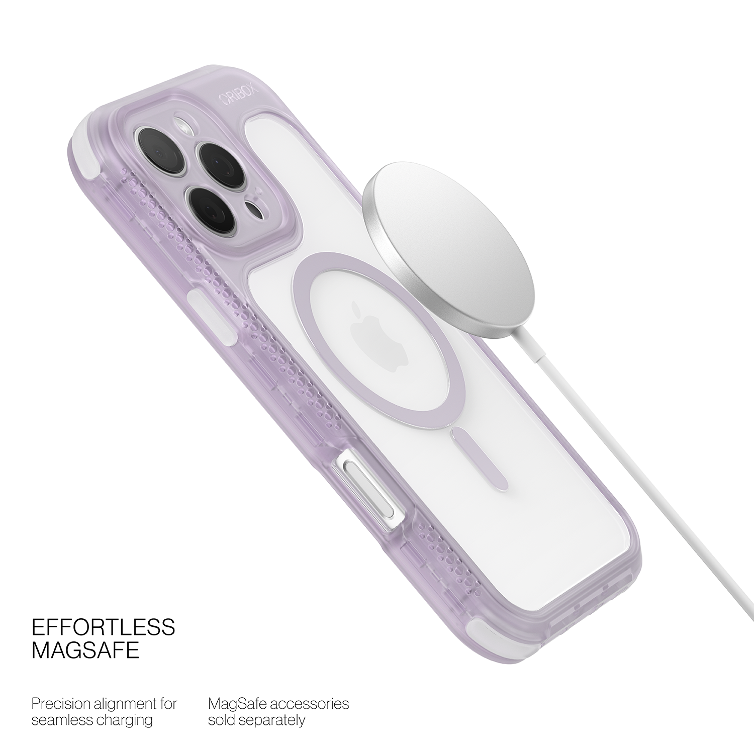 ORIbox Seralyn Series for iPhone 16 Pro Max Case - MagSafe Compatible, Triple-Layer Shockproof Protection, Crystal-Clear Back with Elegant Matte Frame(6.9", Mauve Twilight)